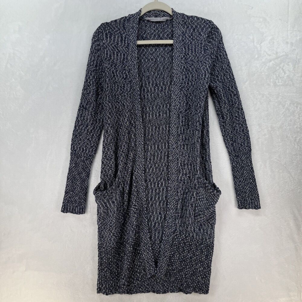 Athleta Weekend Wrap Cardigan Sweater Duster Womens Size XS‎ Navy Blue